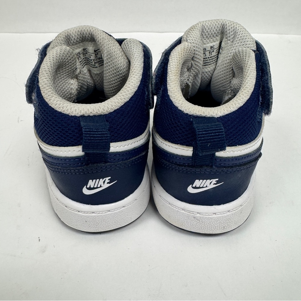 Nike‎ Court Borough Mid 2 (TDV) Toddler Kids Shoes SZ 8C White/Blue CD7784-107 - Picture 2 of 6